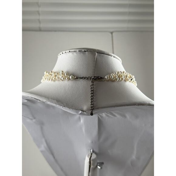 LUC Sterling Silver Necklace Double Strand 18.5" Real Pearl Abalone MOP Pendant - Picture 8 of 11